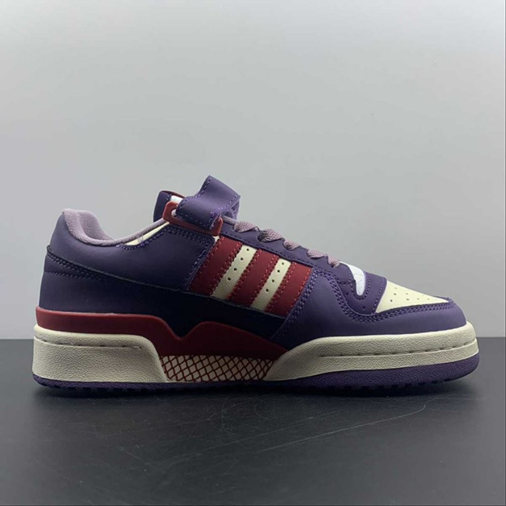 adidas Forum 84 Low Shoes Light Purple Red White Mens Sneakers - Picture 3 of 14